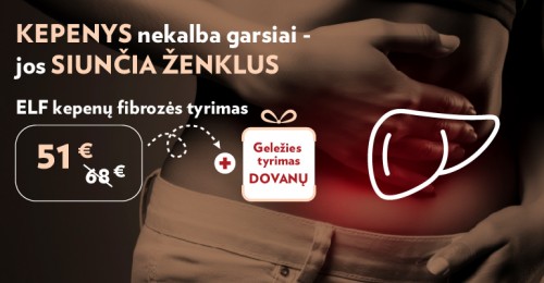 -25% padidėjusios kepenų fibrozės tyrimui + dovana!